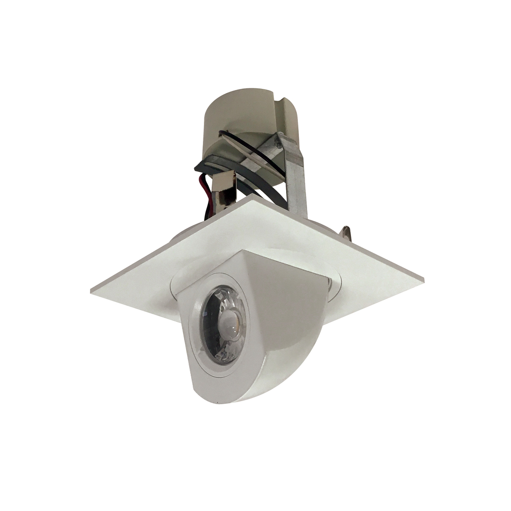 4" Cobalt Square Adjustable Elbow LED Retrofit, 800lm / 12W, 4000K, White Finish