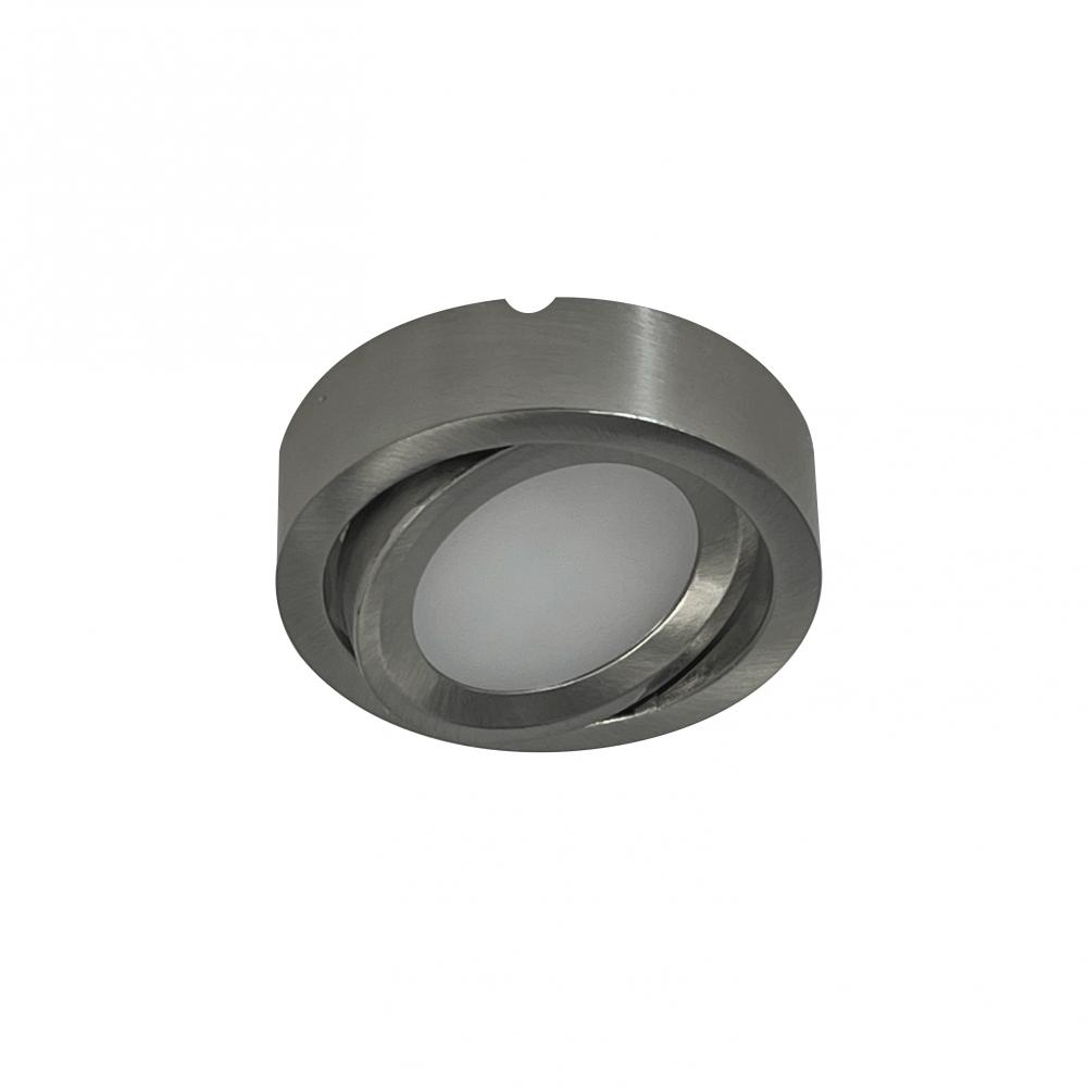 24V Josh Adjustable LED Puck Light, 300lm / 2700K, Brushed Nickel Finish