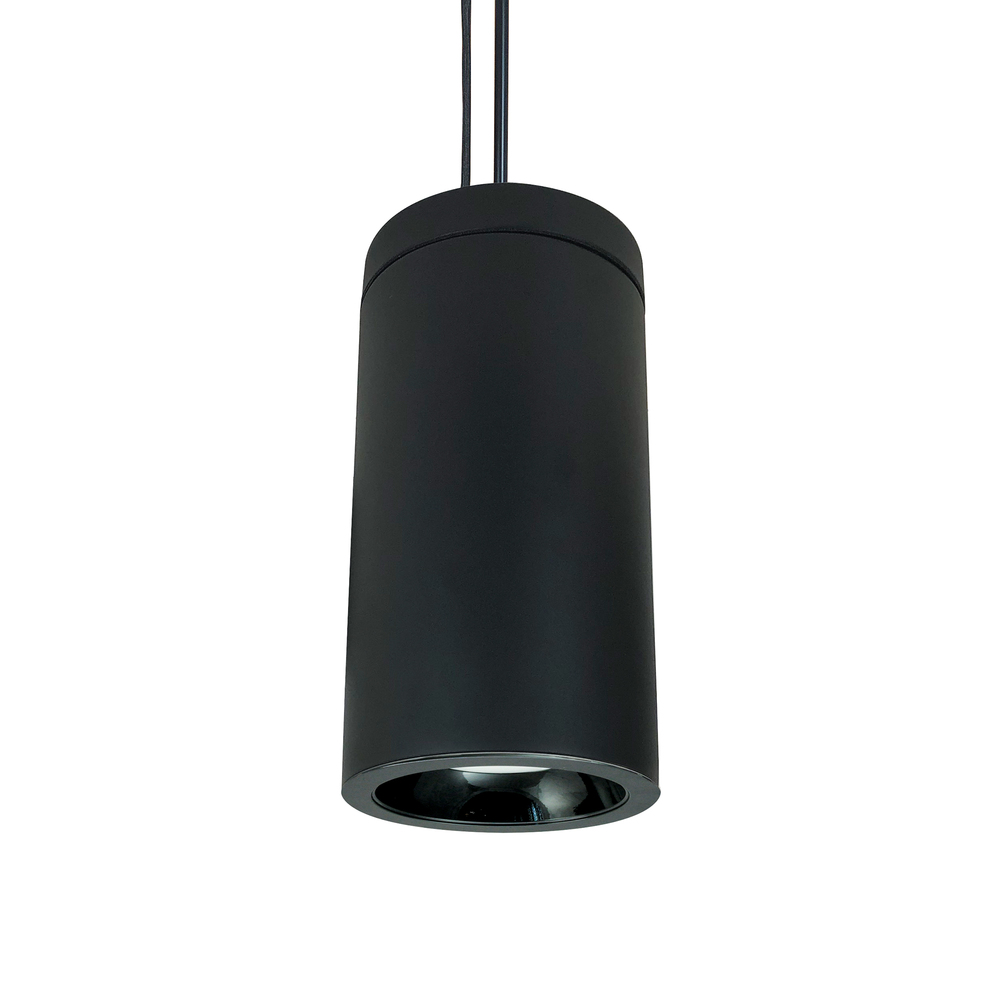 6" Cobalt Pendant Mount Cylinder, Black, 750L, 3500K, Black Reflector, 120V Triac/ELV Dimming