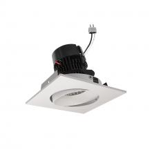 Nora NPRLV-4SC27XWW - 4" Pearl Low Voltage LED Square Adjustable Cone Retrofit, 1200lm / 11W, 2700K, White Reflector /