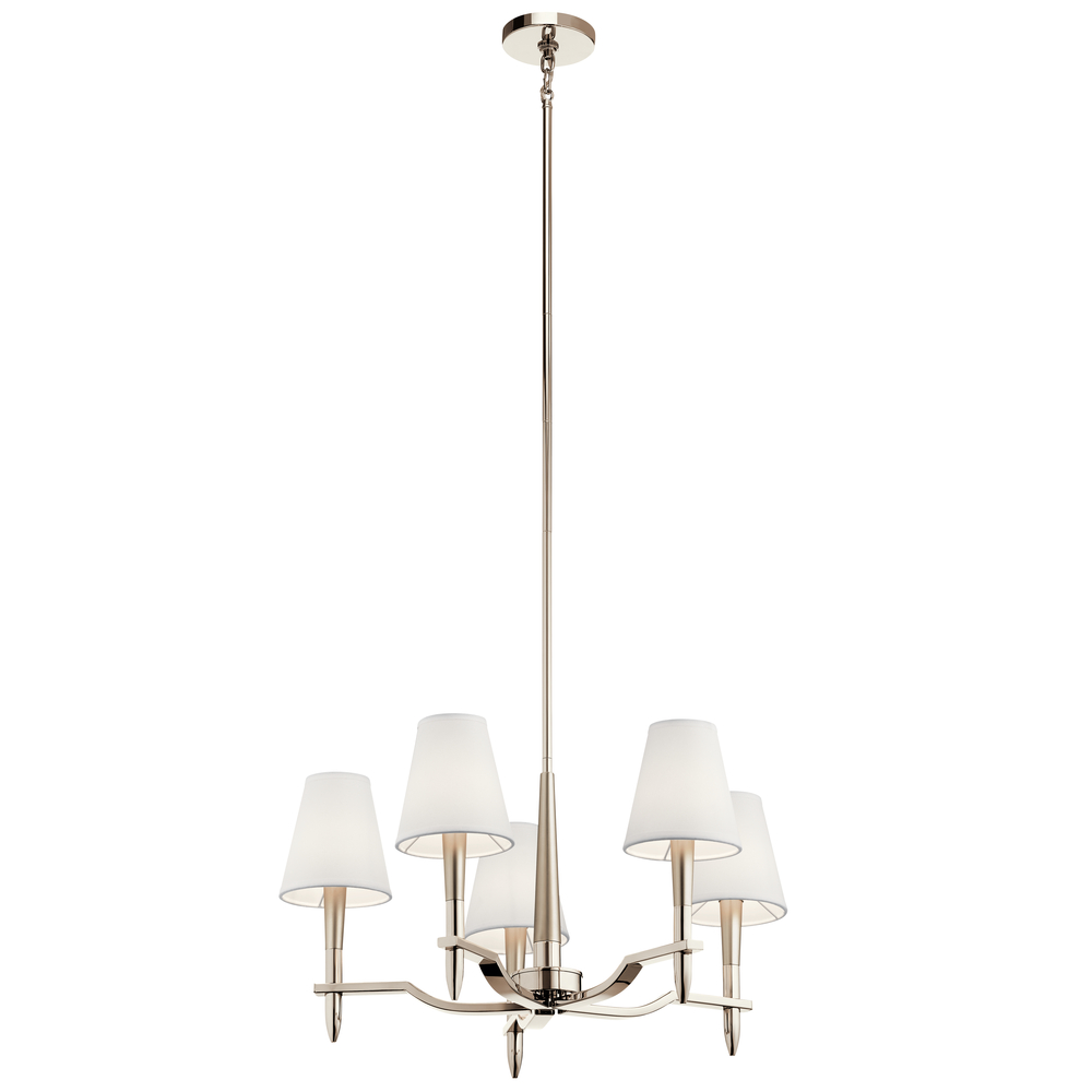 Kinsey 5 Light Chandelier Polished Nickel