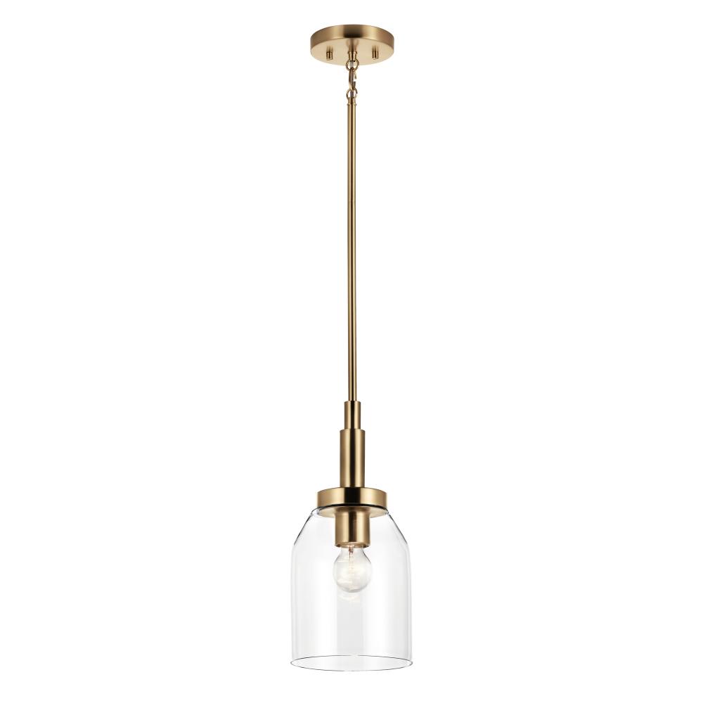 Madden 15 Inch 1 Light Mini Pendant with Clear Glass in Champagne Bronze
