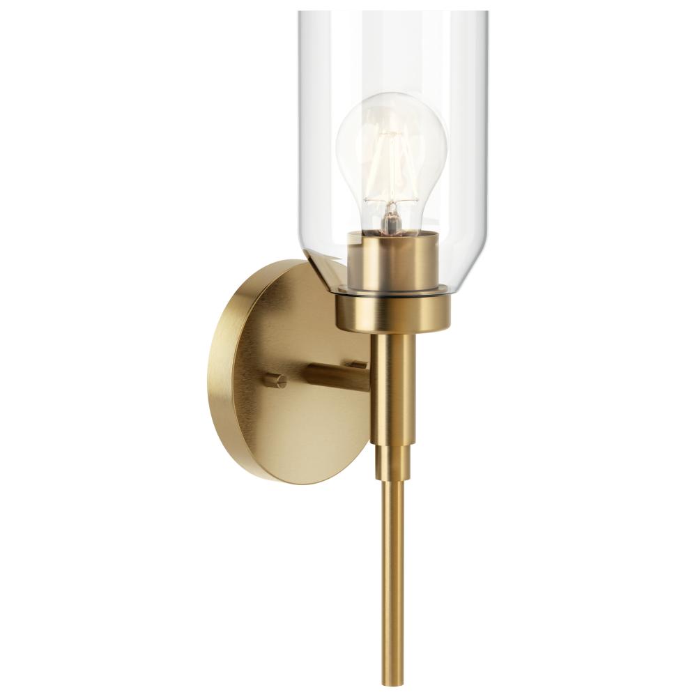 Madden 14.75 Inch 1 Light Wall Sconce with Clear Glass in Champagne Bronze