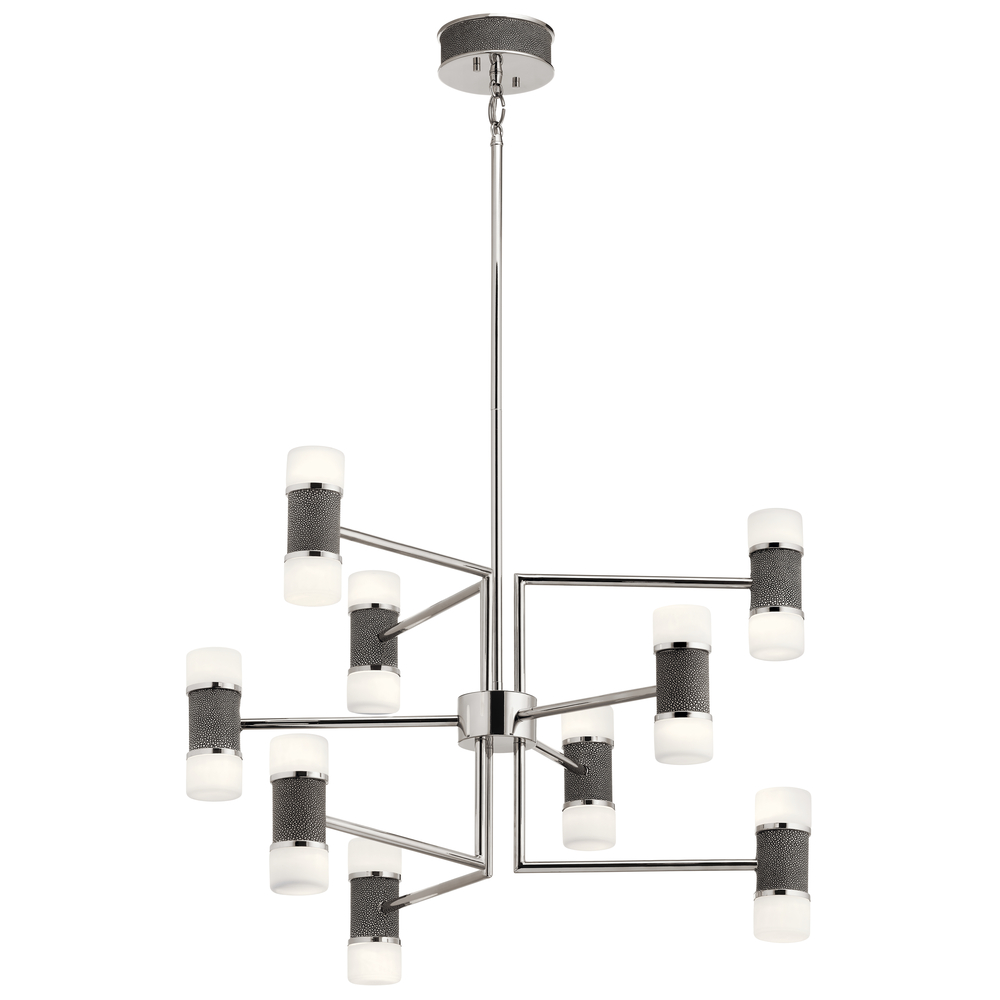 Vey 9 Light 3 Tier Chandelier Polished Nickel