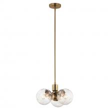 Kichler 52700CPZ - Silvarious 16.5 Inch 3 Light Convertible Pendant with Clear Crackled Glass in Champagne Bronze