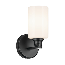 Kichler 55224BK - Gioe 9.5" 1-Light Wall Sconce with Opal Glass in Black