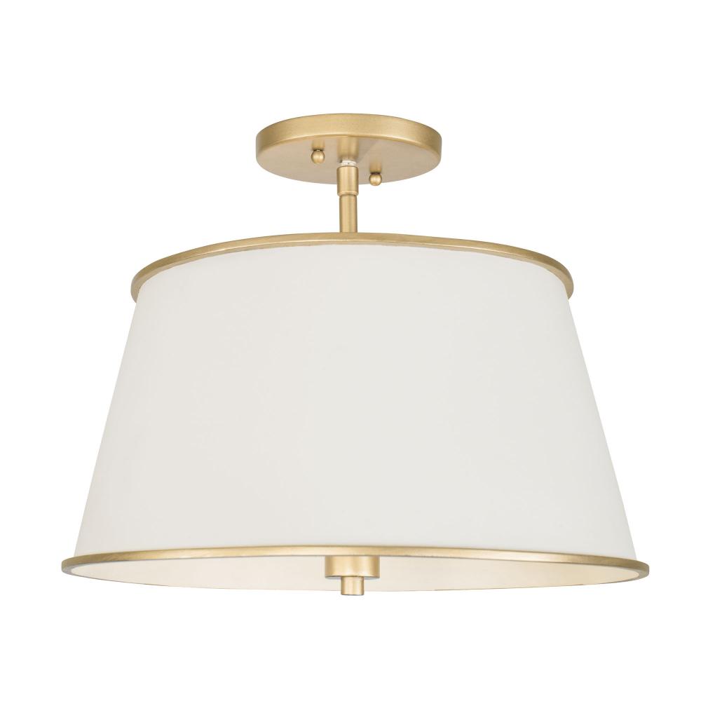 Coco 4-Lt Semi-Flush - Matte White/French Gold