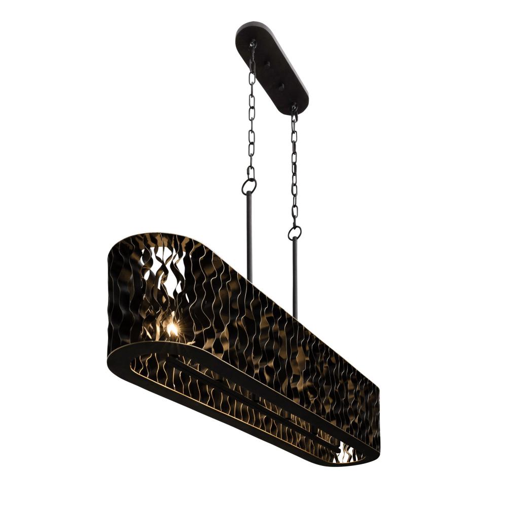 Estela 6-Lt   Linear Pendant - Matte Black/French Gold