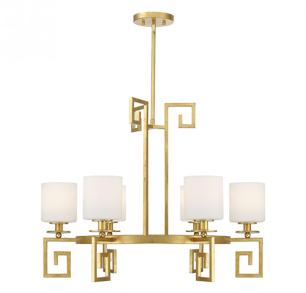 Quatrain 6-Light Chandelier in True Gold