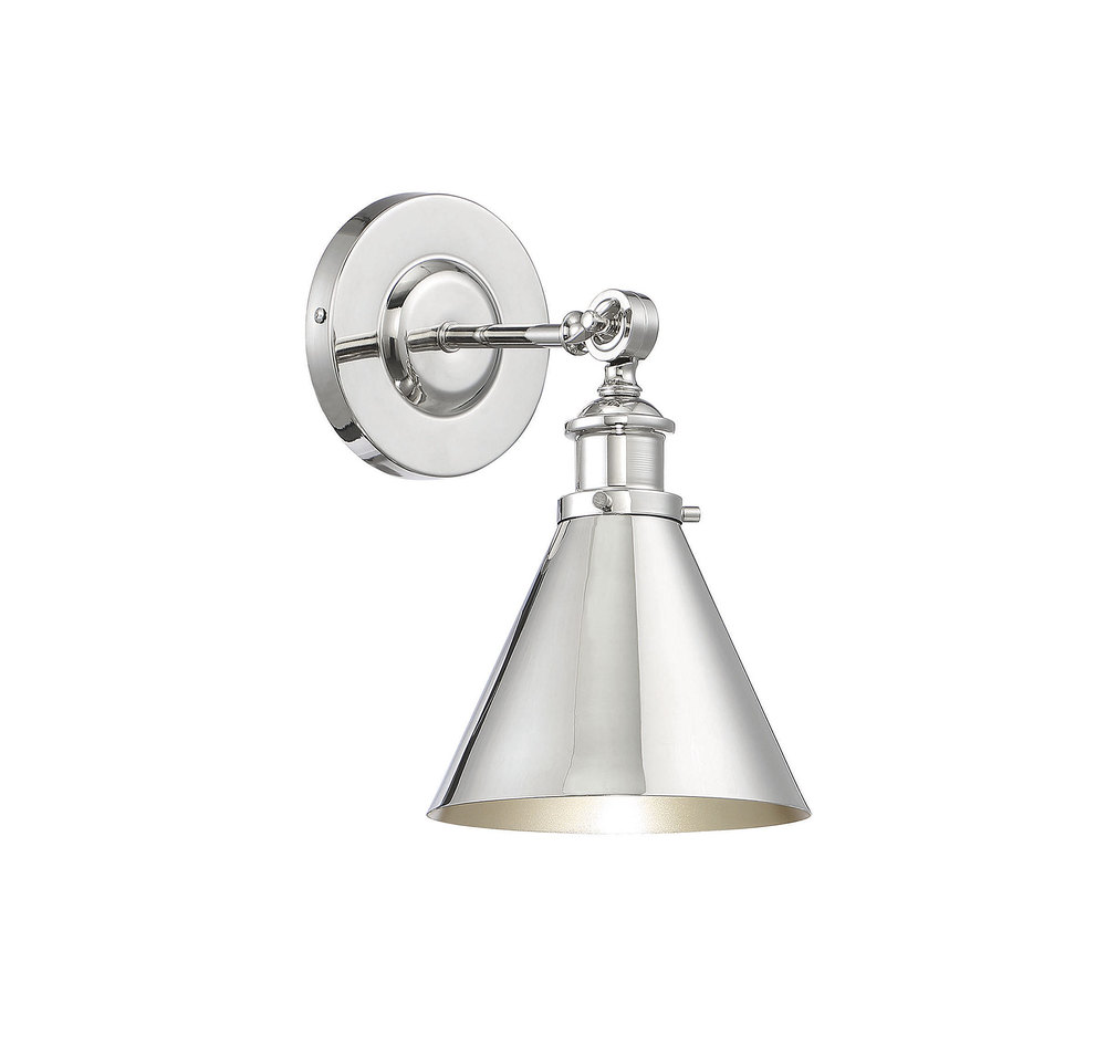 Glenn 1-Light Adjustable Wall Sconce in Polished Nickel