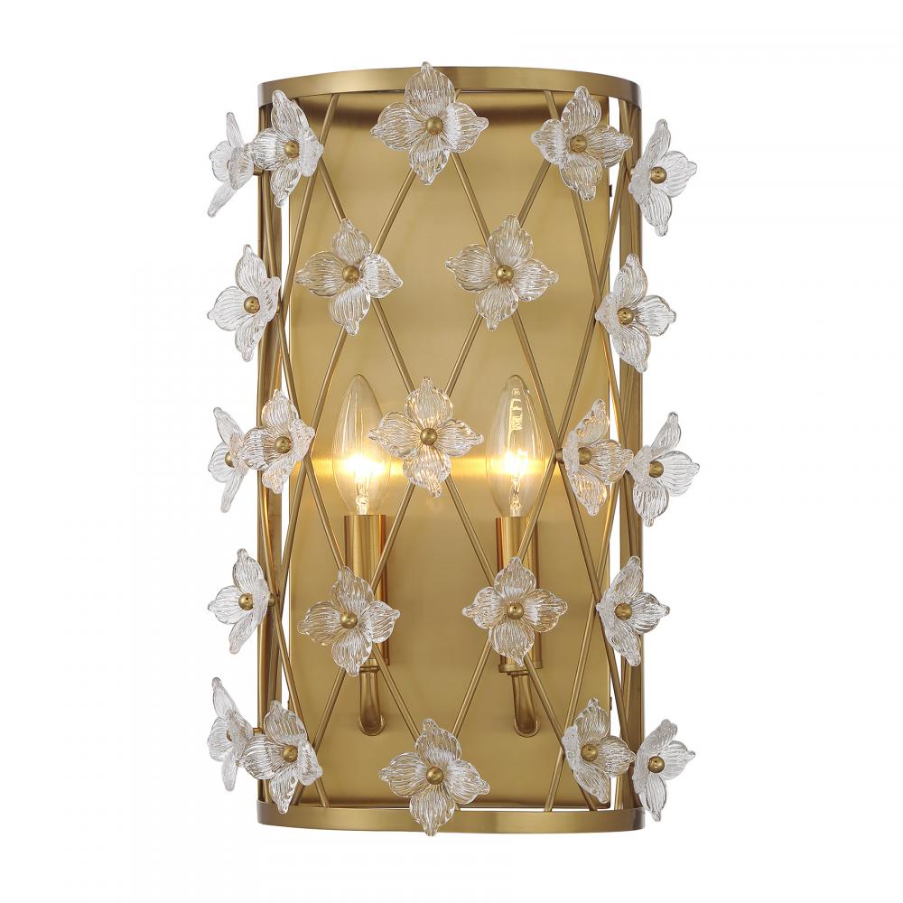 Bailey 2-Light Wall Sconce in Warm Brass