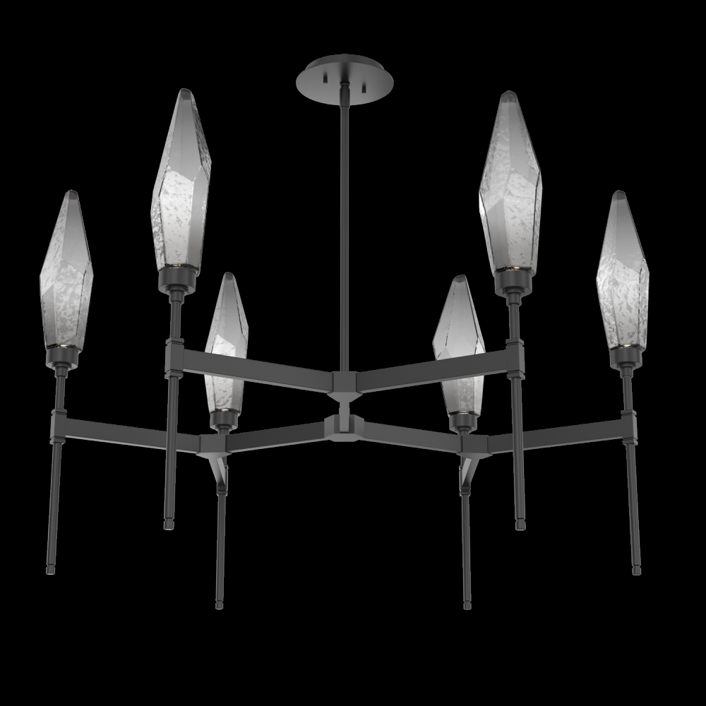 Rock Crystal Round Belvedere Chandelier-37-Matte Black