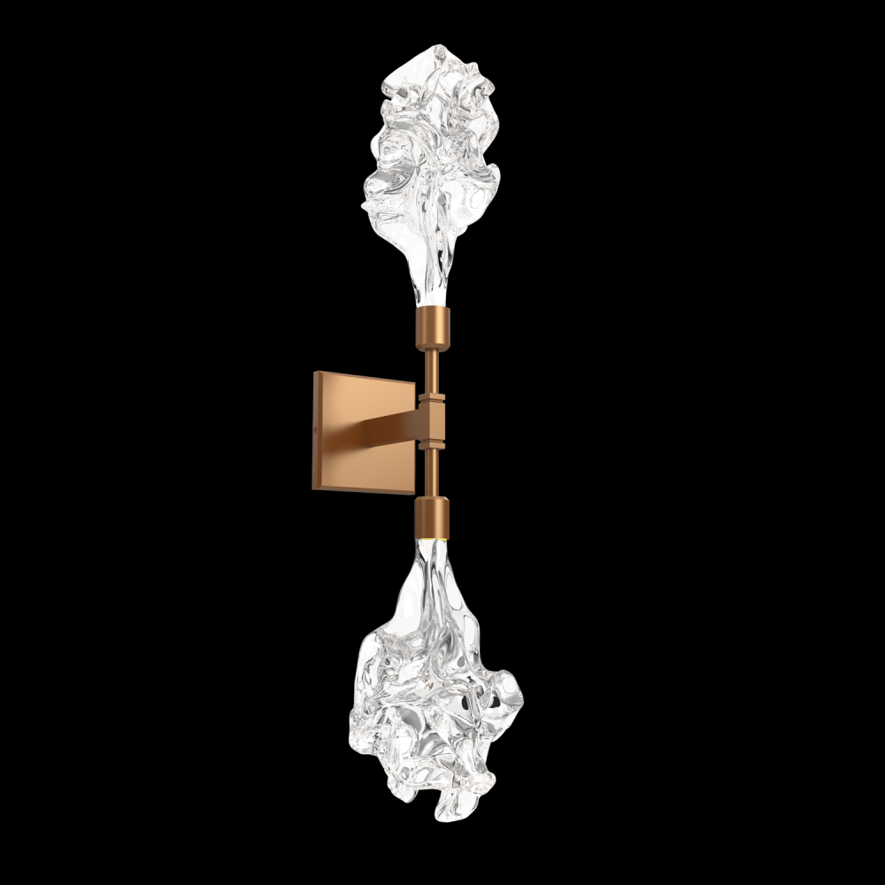 Blossom Double Sconce-Novel Brass-Blossom Clear Blownglass