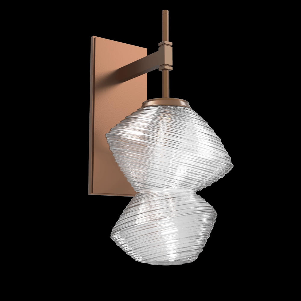 Mesa Sconce-Burnished Bronze-Clear Blown Glass