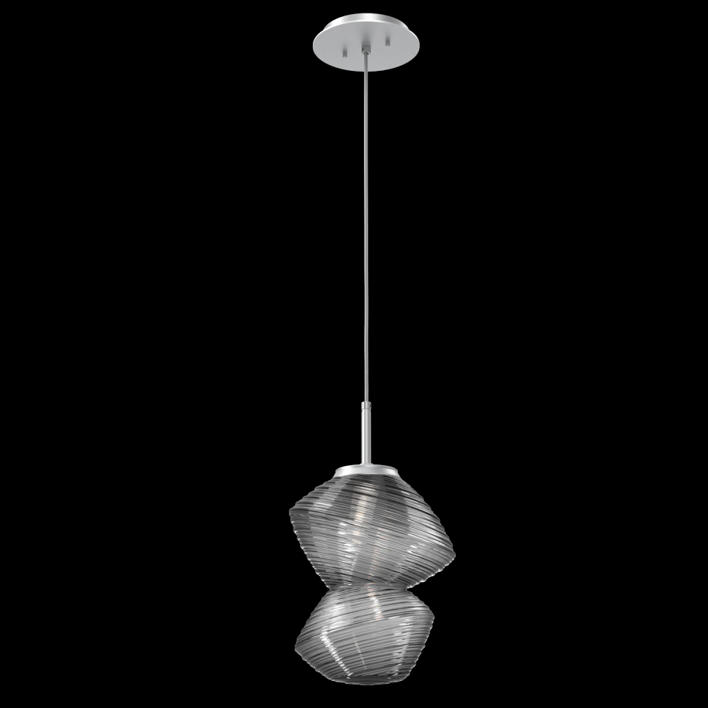 Mesa Pendant-Classic Silver-Smoke Blown Glass