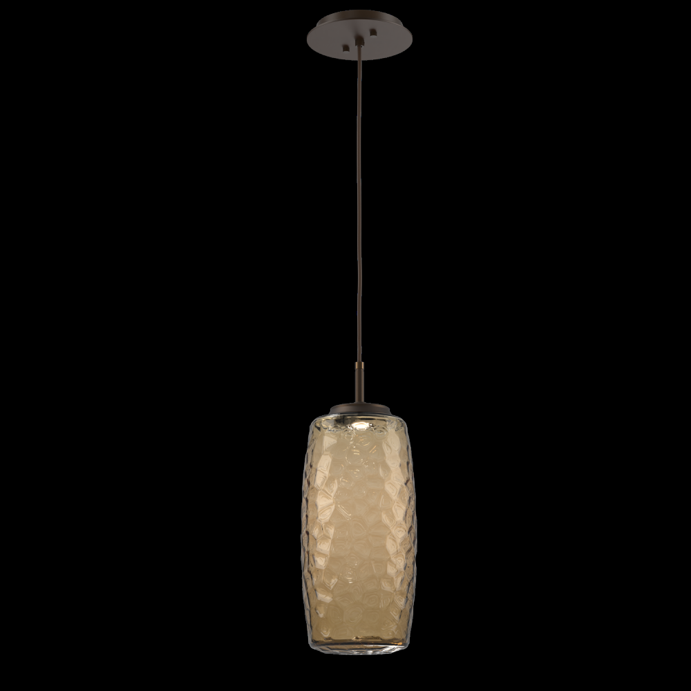 Vessel Pendant (Large)-Flat Bronze-Bronze Blown Glass-Cloth Braided Cord-LED 2700K