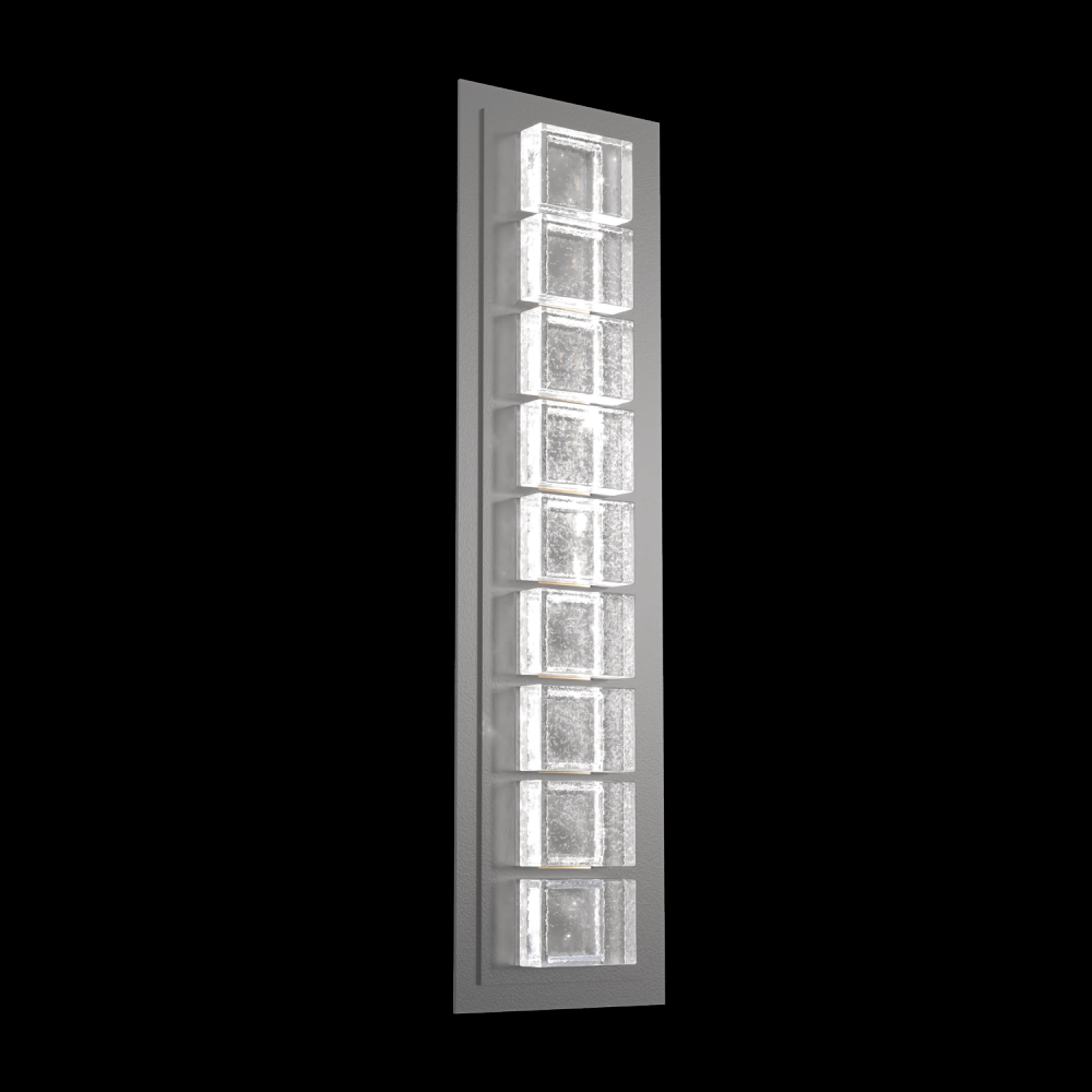 Tessera Outdoor Sconce (M)-Argento Grey-Pavé Cast Glass