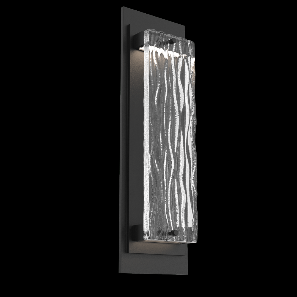 Tabulo Outdoor Sconce (M)-Textured Black-Tidal Cast Glass