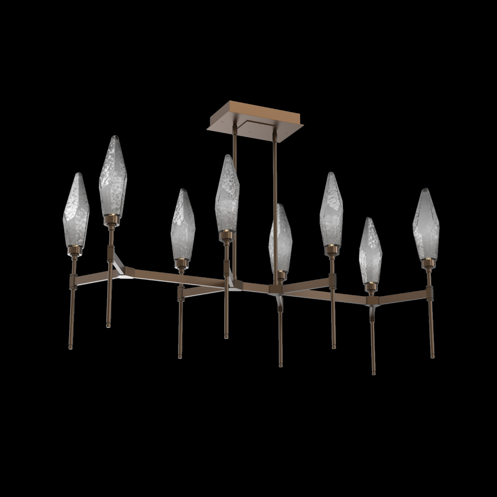 Rock Crystal Linear Belvedere Suspension-48-Flat Bronze