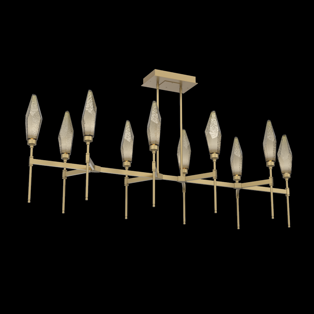 Rock Crystal Linear Suspension-67-Gilded Brass