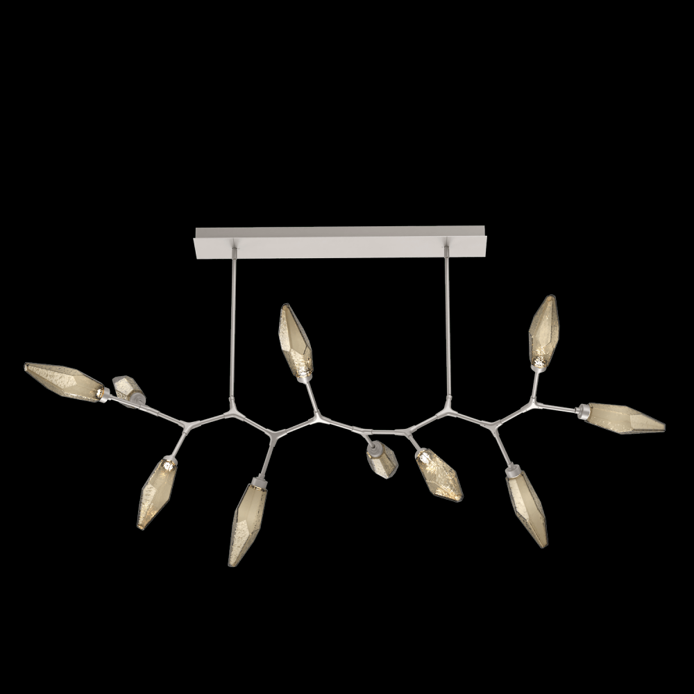 Rock Crystal 10pc Branch-Beige Silver-Chilled Blown Glass