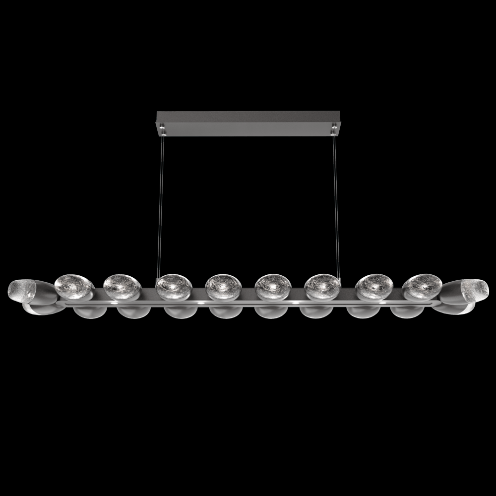 Pebble Linear Suspension 60" Small Glass-Graphite-Pebble Clear