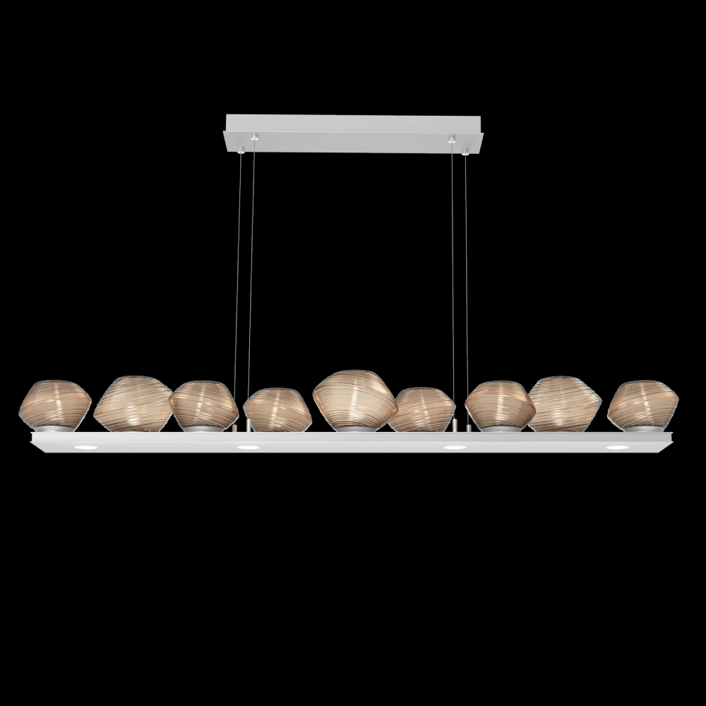 Mesa 59" Linear Suspension-Classic Silver-Bronze Blown Glass