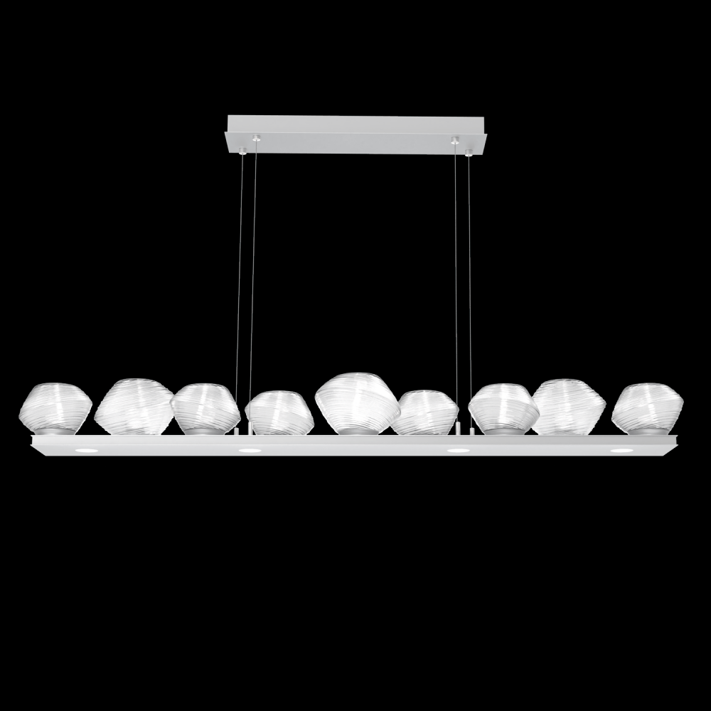 Mesa 59" Linear Suspension-Classic Silver-Clear Blown Glass