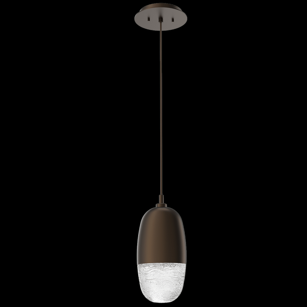 Pebble Pendant-Flat Bronze-Pebble Clear