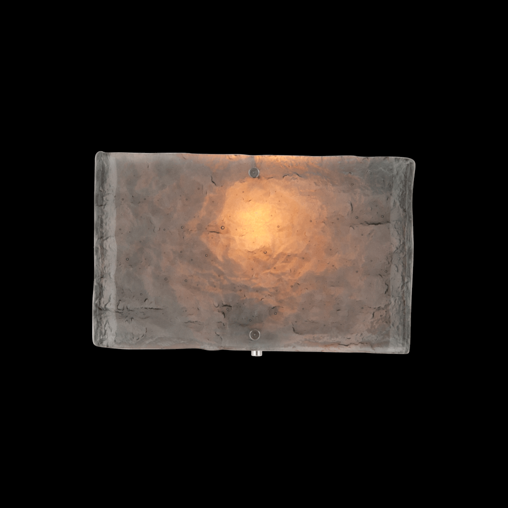 Textured Glass Square Cover Sconce-Beige Silver-Smoke Granite Glass-E26