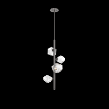 Hammerton CHB0039-T4-GP-C-001-L3 - Gem 4pc Twisted Vine-Graphite-Clear Blown Glass-Threaded Rod Suspension-LED 3000K