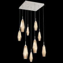 Hammerton CHB0049-09-BS-RB-C01-L1 - Aalto Square 9pc Multi-Pendant