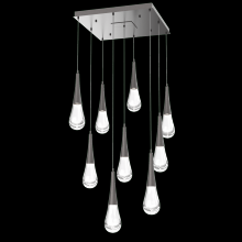 Hammerton CHB0078-09-GP-C-C01-L3 - Raindrop Square 9pc Multi-Pendant