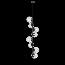 Hammerton CHB0086-T8-MB-GC-001-L3 - Luna 8pc Twisted Vine-Matte Black-Geo Inner - Clear Outer-Threaded Rod Suspension-LED 3000K