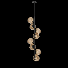 Hammerton CHB0086-T8-MB-ZB-001-L1 - Luna 8pc Twisted Vine-Matte Black-Zircon Inner - Bronze Outer-Threaded Rod Suspension-LED 2700K