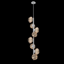 Hammerton CHB0089-T8-CS-B-001-L3 - Mesa 8pc Twisted Vine-Classic Silver-Bronze Blown Glass-Threaded Rod Suspension-LED 3000K