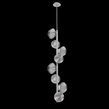 Hammerton CHB0089-T8-CS-S-001-L3 - Mesa 8pc Twisted Vine-Classic Silver-Smoke Blown Glass-Threaded Rod Suspension-LED 3000K