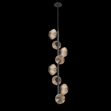 Hammerton CHB0089-T8-MB-B-001-L1 - Mesa 8pc Twisted Vine-Matte Black-Bronze Blown Glass-Threaded Rod Suspension-LED 2700K