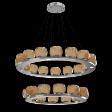 Hammerton CHB0091-2B-SN-B-CA1-L1 - Vessel Two-Tier Platform Ring-Satin Nickel-Bronze Blown Glass-Stainless Cable-LED 2700K