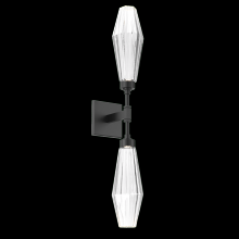 Hammerton IDB0049-02-MB-RC-L3 - Aalto Double Sconce-Matte Black-Optic Rib Blown Glass