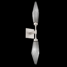 Hammerton IDB0050-02-BS-CS-L1 - Rock Crystal Double Sconce-Metallic Beige Silver-Chilled Blown Glass