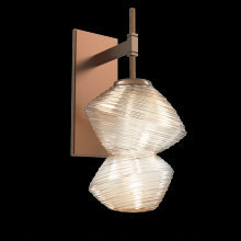 Hammerton IDB0089-01-BB-A-L3 - Mesa Sconce-Burnished Bronze-Amber Blown Glass