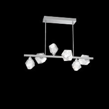 Hammerton PLB0039-T6-CS-C-001-L3 - Gem 6pc Twisted Branch-Classic Silver-Clear Blown Glass-Threaded Rod Suspension-LED 3000K