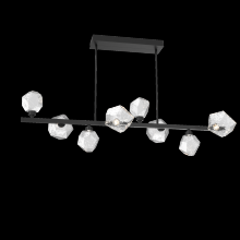 Hammerton PLB0039-T8-MB-C-001-L3 - Gem 8pc Twisted Branch-Matte Black-Clear Blown Glass-Threaded Rod Suspension-LED 3000K