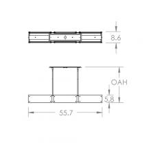 Hammerton PLB0044-56-GB-BG-001-E2 - Textured Glass Linear Suspension-56-Gilded Brass