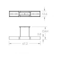 Hammerton PLB0044-67-BS-IW-001-E2 - Textured Glass Linear Suspension-67-Metallic Beige Silver