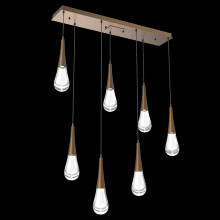 Hammerton PLB0078-07-FB-C-C01-L3 - Raindrop Linear 7 PC.-Flat Bronze-Blown Glass