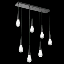 Hammerton PLB0078-07-MB-C-C01-L1 - Raindrop Linear 7 PC.-Matte Black-Blown Glass