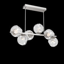 Hammerton PLB0086-T6-BS-ZC-001-L1 - Luna 6pc Twisted Branch-Beige Silver-Zircon Inner - Clear Outer-Threaded Rod Suspension-LED 2700K