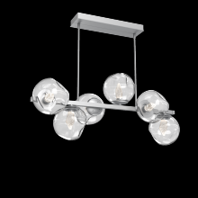 Hammerton PLB0086-T6-CS-GC-001-L1 - Luna 6pc Twisted Branch-Classic Silver-Geo Inner - Clear Outer-Threaded Rod Suspension-LED 2700K